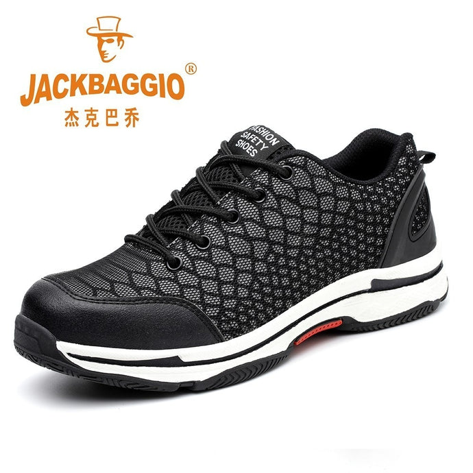 Black Working Shoes Men Safety,breathable Reflective Safety Shoes